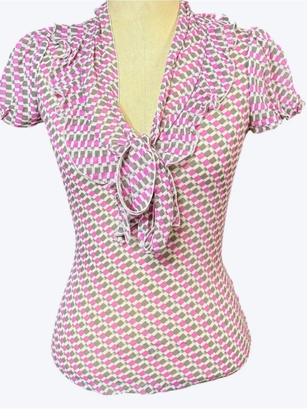 Banana Republic silk Ruffle Tie-Front Blouse size medium